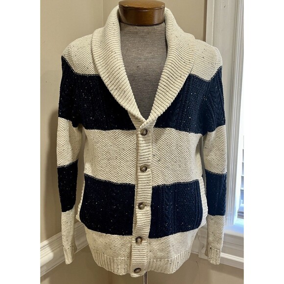 CPO Provisions Shipmen Supply Mens Shawl Collar Cardigan Fisherman Sweater Sz M - Picture 1 of 12